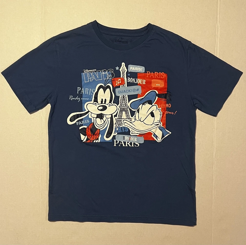 Camiseta Disneyland Paris Goofy & Donald Duck Eiffel Disney Azul Talla M- Usada en Excelente Condición Foto 1 de 4