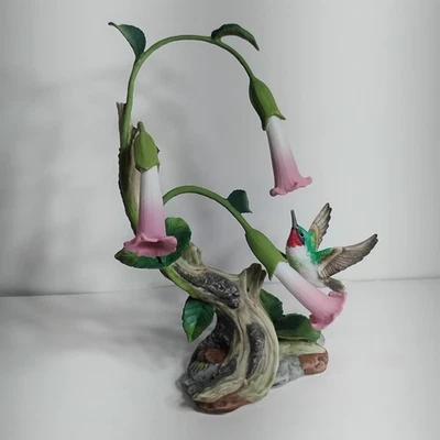 Vintage Homco "Nature's Jewel" Hummingbird On Dutara Flowers - Image 1 of 4