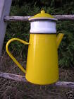 NEW FUNCTIONAL AUTHENTIC 800°C yellow enamel filter coffee maker 1.5l