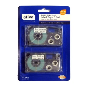 Ativa Black on Clear Label Tape for AT-LP-1000 Label Printer 3/8" - Bild 1 von 2