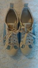 LOUIS VUITTON KELIS Blue Suede Cream Ivory Leather Lace Up Sneakers