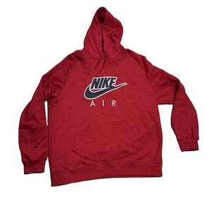 Nike Air roter Pullover Hoodie XXL mit Kängurutasche & Kordelzug Kapuze - Bild 1 von 8