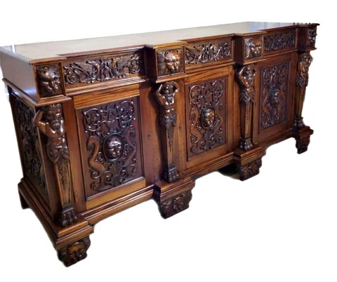 18th Century Portuguese Hand-Carved Wooden Credenza Cover