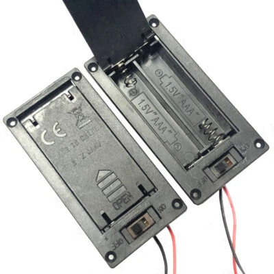AAA Battery Holder Box Connector 2 Cell Enclosed With Switch & Cover With Wire - Image 1 of 4