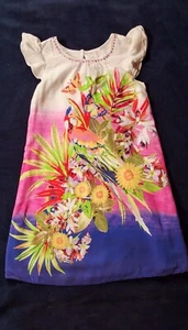 Girl 5-6 Monsoon Flower Birds Sequin Summer Dress - RRP: £45 - Picture 1 of 3