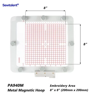 PA940M/8x8inch Magnetic Embroidery Hoop for Pfaff/ Viking Embroidery Machine - Image 1 of 4