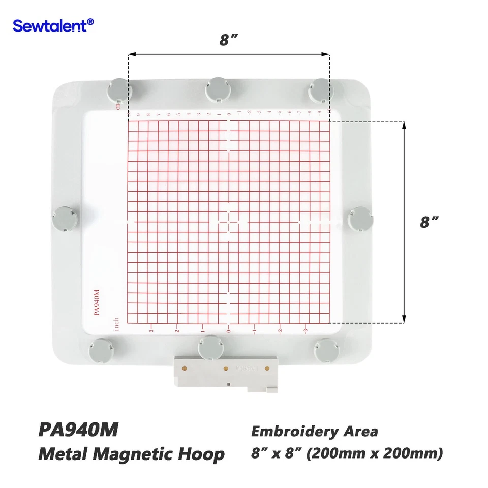 PA940M/8x8inch Magnetic Embroidery Hoop for Pfaff/ Viking Embroidery Machine - Image 1 of 4