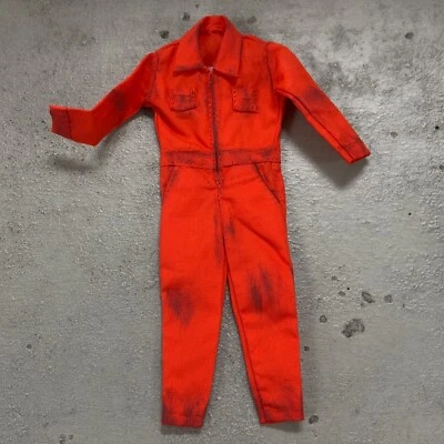 SU-CH-WKSUIT-OR: 1/12 weathered Orange Coverall Worker Suit for 6" Figure body - Image 1 of 4