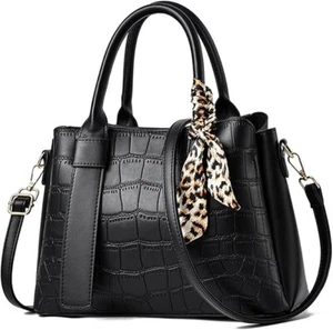 Women Stylish Handbags & Shoulder Bags Designer Top Handle Bag Leopard Ribbon BL - Picture 1 of 7