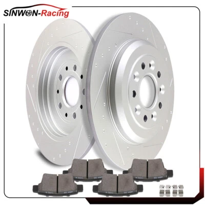 4X Pastillas de freno de cerámica y 2X Rotores traseros para Ford Taurus 2008 - 2009 -Todos Foto 1 de 4