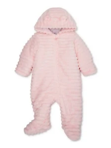 Baby Girls Plush Snowsuit Bunting Pram: 0-3M-3-6M - Picture 1 of 3