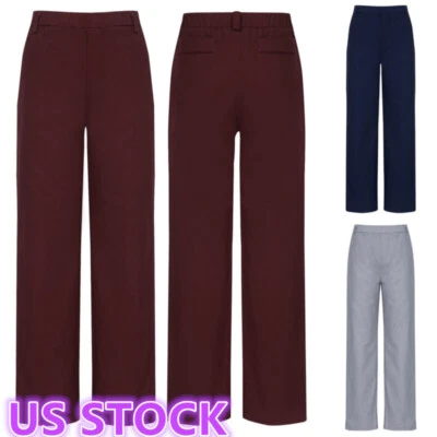 Kids Boys Gentleman Suit Pants Elastic Waistband Long Trousers Wedding Party - Image 1 of 4