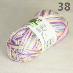 50g 1Ball Super Worsted Natural Bamboo Cotton Knitting Yarn White Blue Violet - Picture 1 of 24