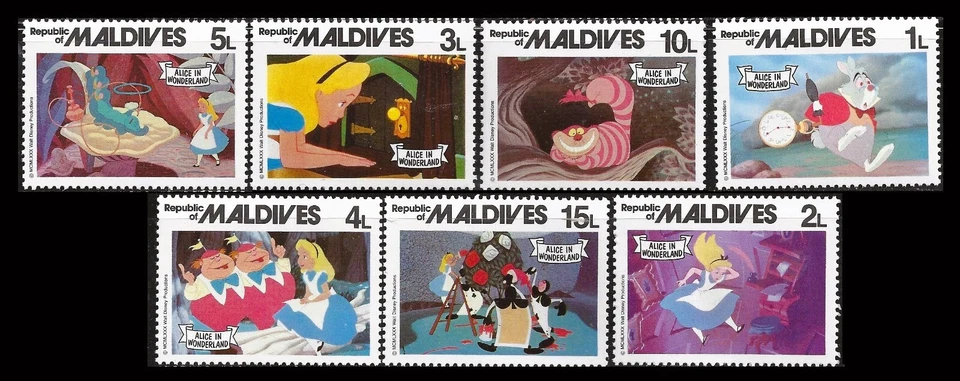 Maldives Islands. Scenes from Walt Disney's. 1980, Scott 887-893. MNH - Image 1 of 1