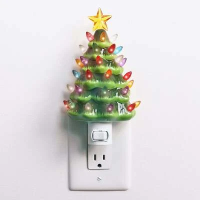 Milltown Merchants Christmas Tree Night Lights - Vintage Ceramic Night Light