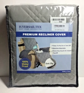 NEW Dove Gray Slip Proof & Waterproof Recliner Cover Easy to Put On & Off - Imagen 1 de 3