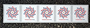2016USA #5130 Forever Patriotic Spiral - Coil Strip of 5 Mint NH self adhesive - Picture 1 of 1