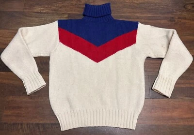 De colección 1990 Polo Por Ralph Lauren Esquí 92 Estadio Suicidio Esquí Cuello Alto Insignia Estados Unidos Foto 1 de 4