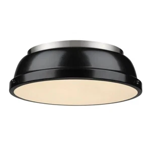 Golden Lighting 3602-14 PW-BK Duncan 14 in. 2-Light Pewter Flush Mount - Picture 1 of 1
