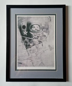 Impresión de edición limitada firmada y numerada a mano de un astronauta - artista desconocido - Imagen 1 de 8