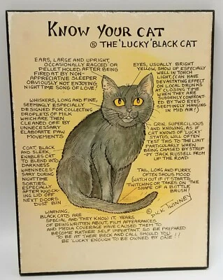 Know your Cat the Lucky Black Cat wall hanging plaque - Image 1 of 4