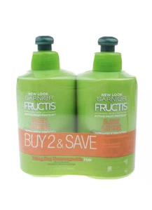 2 Garnier Intensely Smooth Leave-In Conditioning Cream, Fructis Sleek & Shine, - Picture 1 of 4