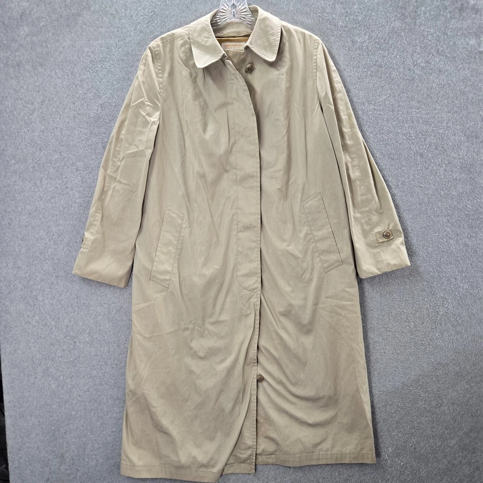 Chaqueta de mujer Brooks Brothers vintage 10 beige mezcla de lana gabardina años 70 80 Foto 1 de 4