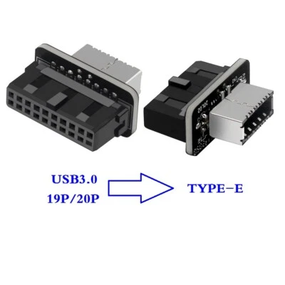 USB3.0 19P/20P To Motherboard Connector TYPE-E Front Panel 90Degree Adapter GEN2 - Bild 1 von 4