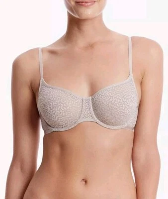 Sujetador demi para mujer DKNY Dk4019 moderno de encaje sin forro champán - 38DD Foto 1 de 4