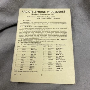 Vintage 9 Page Radio telephone procedures￼ Reference ACP 125 (D) 1970 For AN/Vic - Picture 1 of 7