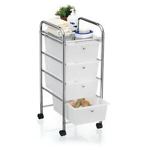 Rollcontainer Badrollwagen Roll Friseur Wagen Badtrolley Badregal mit Schubladen