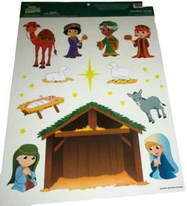 CHRISTMAS Window Clings ~ CHRISTMAS NATIVITY SCENE - Imagen 1 de 1