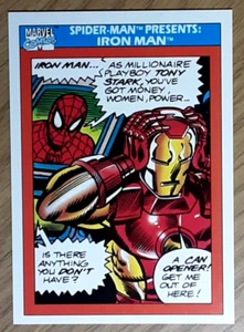 1990 Marvel Universe Card 159 SPIDER-MAN PRESENTS IRON MAN. - Picture 1 of 3