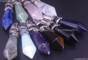 Natural Gemstone Dragon 12 Faceted Hexagonal Reiki Chakra Healing Pendant Beads - Picture 1 of 23