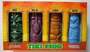 Ceramic Tiki Mug Party Pack Archie McPhee starter set 4pk. new - Picture 1 of 9
