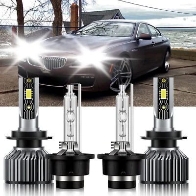 H7+D2S Combo LED HID Headlight Hi Low Beam Bulbs Kit For BMW 650i 2006-2007 - Image 1 of 4