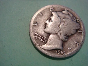 1916 P Mercury Dime Good cond, actual coin in photo - Picture 1 of 2