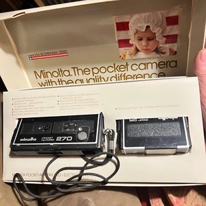 Minolta Pocket Autopak 270 110 Film Camera Flash 25 +Manual Bicentennial Edition - Picture 1 of 15