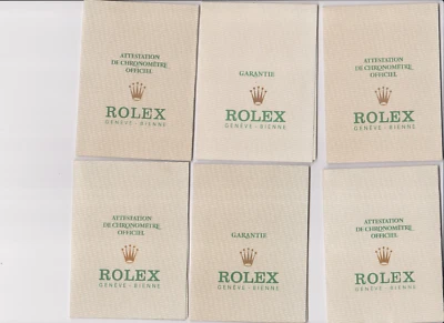 Rolex Papers Set de 6x Cronómetro Certificado.con Garantía Blanc en buenas condiciones Foto 1 de 4