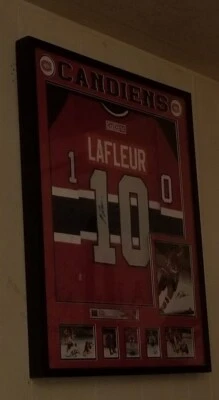 vintage Guy LaFleur Hockey jersey with 6 other pics and or cards multisignitures - Image 1 of 4