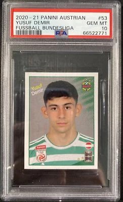 YUSUF DEMIR 2020 Panini Austrian Fussball Bundesliga RC Sticker #53 * PSA 10 *gb - Image 1 of 2