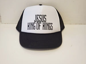 Jesus King of Kings Snap Back TRUCKER MESH BLACK HAT - Picture 1 of 2