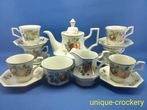 Johnso Brothers Fresh Fruits Teapot, Sugar Bowl, Milk Jug, 6 x cups & Saucers - Picture 1 of 3