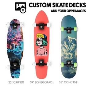 Custom Printed Skateboard Decks Cruiser 26" / Classic Concave 31" / Longboard 39 - Picture 1 of 4