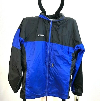 Columbia Unisex Sz 18-20 Light Weight Windbreaker Jacket Black/Blue - Image 1 of 4