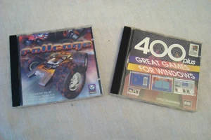 VINTAGE WINDOWS PC GAMES, 400+ SHAREWARE GAMES CD & ROLLCAGE RACING GAME, SUPERB - Picture 1 of 8