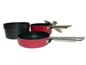 Gibson Glanford Lot de 4 ustensiles de cuisine empilables en aluminium ROUGE - Photo 1/1