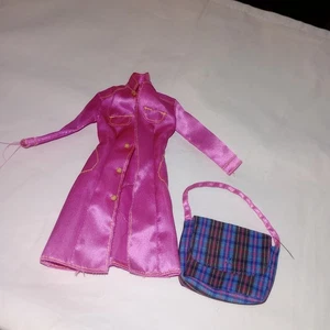 BARBIE DOLL JACKET and Bag FASHION AVENUE TREND CITY PINK OVER COAT FASHION PACK - Picture 1 of 6