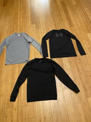 Nike Under Armour Lote 3 Camisas Manga Larga Juvenil Grande Calce Seco Compresión Foto 1 de 4