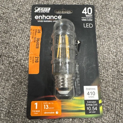 FEIT Electric Natural T10 Clear LED Bulb 410 lumens Dimmable 40 Watt - Image 1 of 3